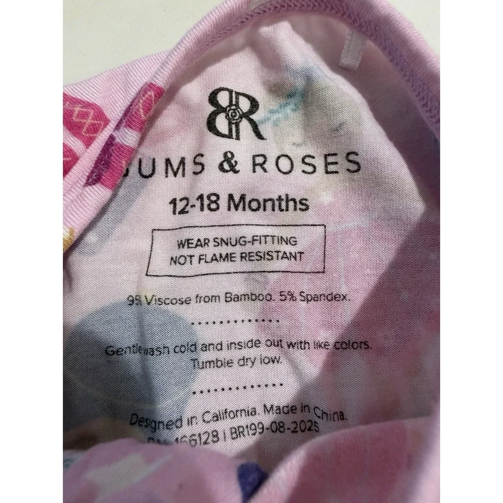 Bums Roses Lot of 2 Bamboo Ruffle Sleepers 12-18 Mo Nutcracker Butterfly Ballet